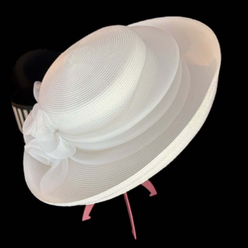 White Church Lady Derby Hat - Picture 2 of 3